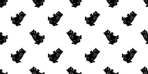 Obraz na płótnie Canvas cat seamless pattern kitten sleeping calico vector dog pet breed cartoon tile background repeat wallpaper doodle scarf isolated illustration design