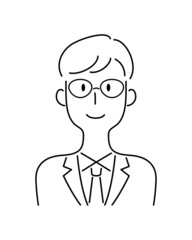 手描き風・笑顔の男性のベクターイラスト