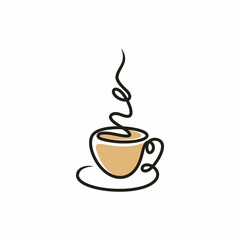 coffe line art Logo Stock Vector