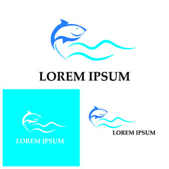Fish logo template. Creative vector symbol