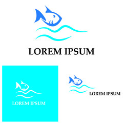 Obraz premium Fish logo template. Creative vector symbol
