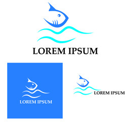 Fish logo template. Creative vector symbol