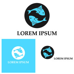Fish logo template. Creative vector symbol