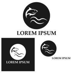 Fish logo template. Creative vector symbol