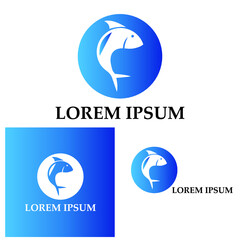 Fish logo template. Creative vector symbol