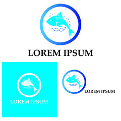 Fototapeta premium Fish logo template. Creative vector symbol