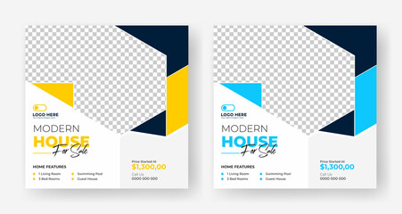 Real Estate social media sale banner design template, creative sale banner design