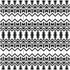 Seamless ethnic pattern color black and white.Can be used in fabric design for clothes, accessories; decorative paper, wrapping, background, wallpaper, Vector illustration.