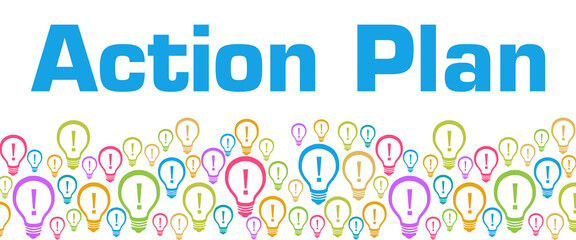 Action Plan Colorful Bulbs With Text 