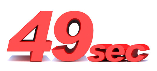 49 seconds word on white background.3d illustration