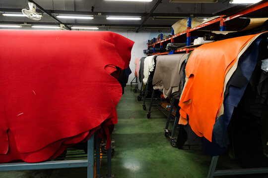 Cow leather waiting to be processed