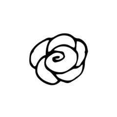 One single rose. Flower of love. Simple vector illustration. Valentines day