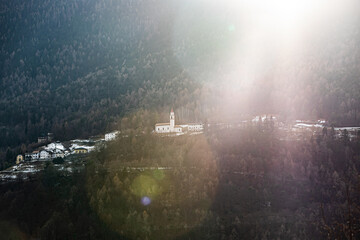 isolated village in the mountain in trentino alto adige, Guardia Paese Dipinto
