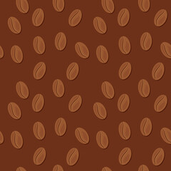 Caramel coffe beans pattern. Vector pattern coffee simple Pattern.