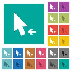 Arrow cursor left solid square flat multi colored icons