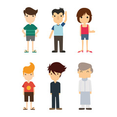 A group of young people. Various appearances. In casual wear.