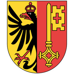Coat of arms of Canton of Geneva is one of the 26 cantons forming the Swiss Confederation.