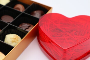 チョコとハートのクローズアップ