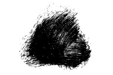 Ink black abstract paint stroke isolated on white background. Paint droplets. Digitally generated image. Vector design elements, illustration, EPS 10.