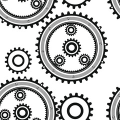 Gears, pattern, vector, background, seamless