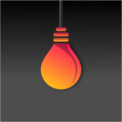 Hanging light bulb head vector