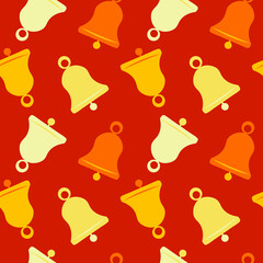 Illustration A seamless pattern on a square background - a bell. Design element