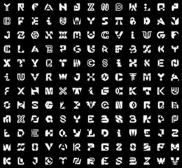 Abstract logos collection with letters. Geometric abstract logos. Icon design 