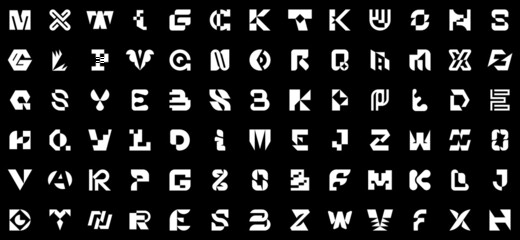 Abstract logos collection with letters. Geometric abstract logos. Icon design 