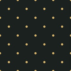 Simple gold circles geometric christmas pattern on black background for wrapping paper vector illustration