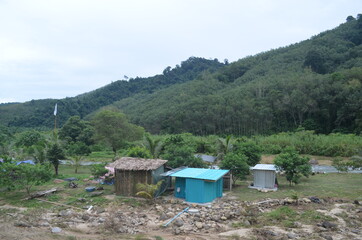 camping area in the middle of the mountain by the stream