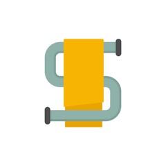 Heated towel rail icon flat isolated vector