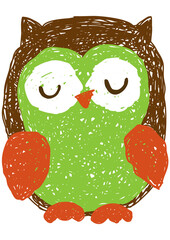 Vintage owl isolated on white