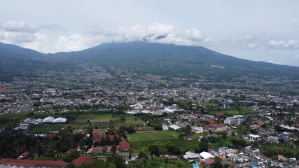 Scenic mountain view in Batu city, Indonesia