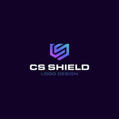 CS SHIELD LOGO DESIGN VECTOR
