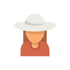Girl hitchhiking icon flat isolated vector