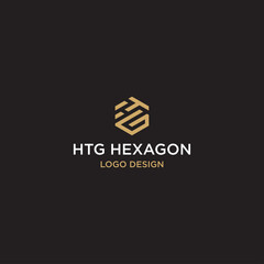 HTG INITIAL HEXAGON LOGO DESIGN