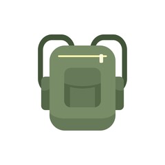 Hitchhiking backpack icon flat isolated vector