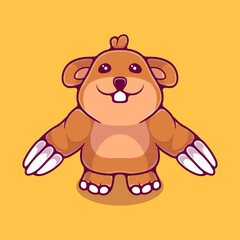 cute groundhog illustration groundhog day