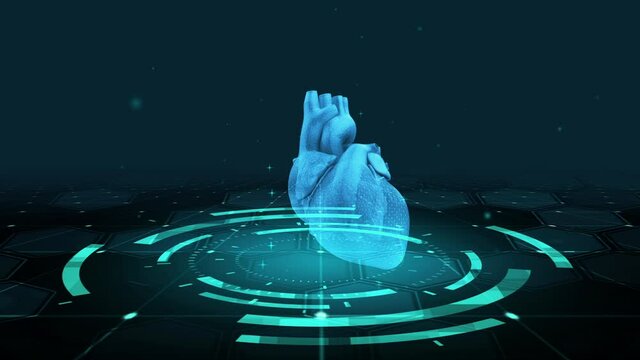 HUD The futuristic 3D sci-fi Human Heart