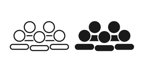 Naklejka na ściany i meble Crowd people icon. Squad member. Corporate team group. Community sign. llustration vector