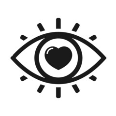Eye heart icon. Illustration vector