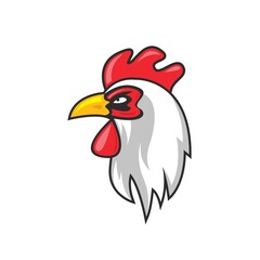 rooster head clip art  vector element  illustration template design