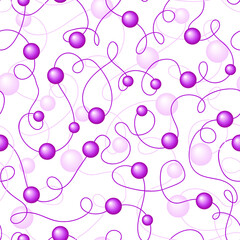 Seamless vector pattern. Strands of pearls. Beads, pearls. Pink, lilac, lilac shade. Package. Print. Scrapbooking. Wallpaper.