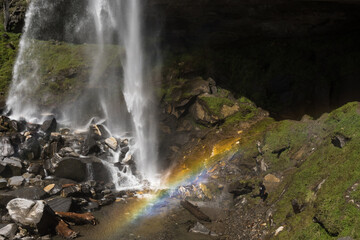 Huge and Beautiful jogini falls with rainbow, Manali, Himachal Pradesh