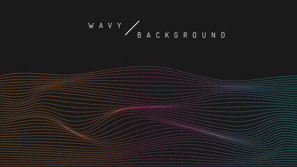 Wavy Line Background in Two Tone