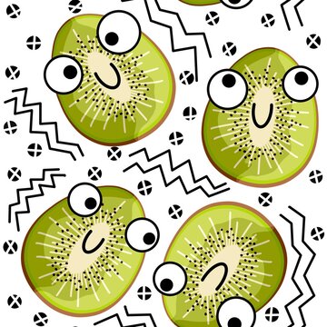 Fruit seamless kiwi pattern for fabrics and textiles and packaging and gifts and linens and kids and wrapping paper