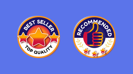 Set of Badge for Best Seller or Recommended Product