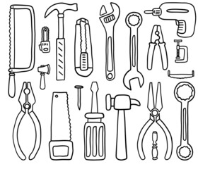 Set of construction tools for repair