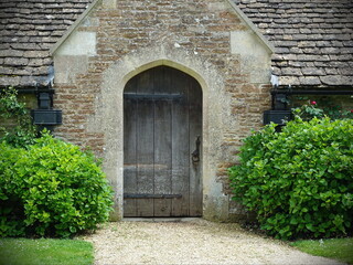 Front door made of oak wood 