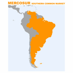 vector map with location of the Southern Common Market for your project
